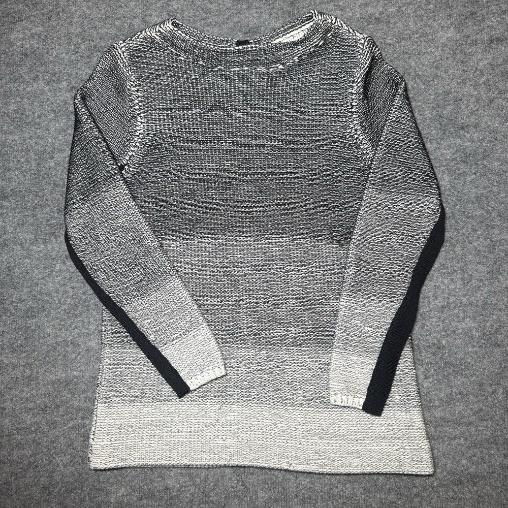 Helmut‎ Lang Sweater Pullover Women Small Gray White Knit Viscose Blend